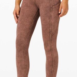Lululemon Fast & Free Tight II in ice wash brown earth size 6